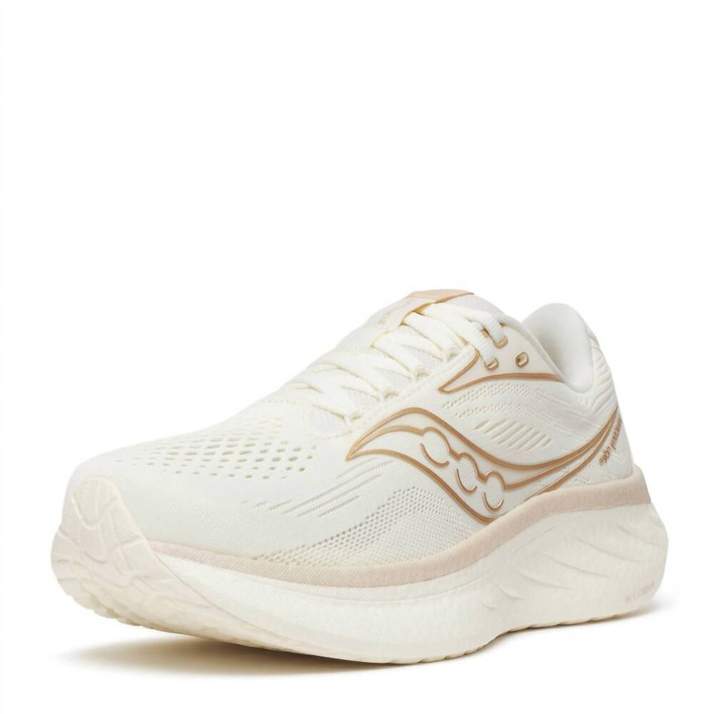 NEW SAUCONY women's ride 18 shoe in vanilla
